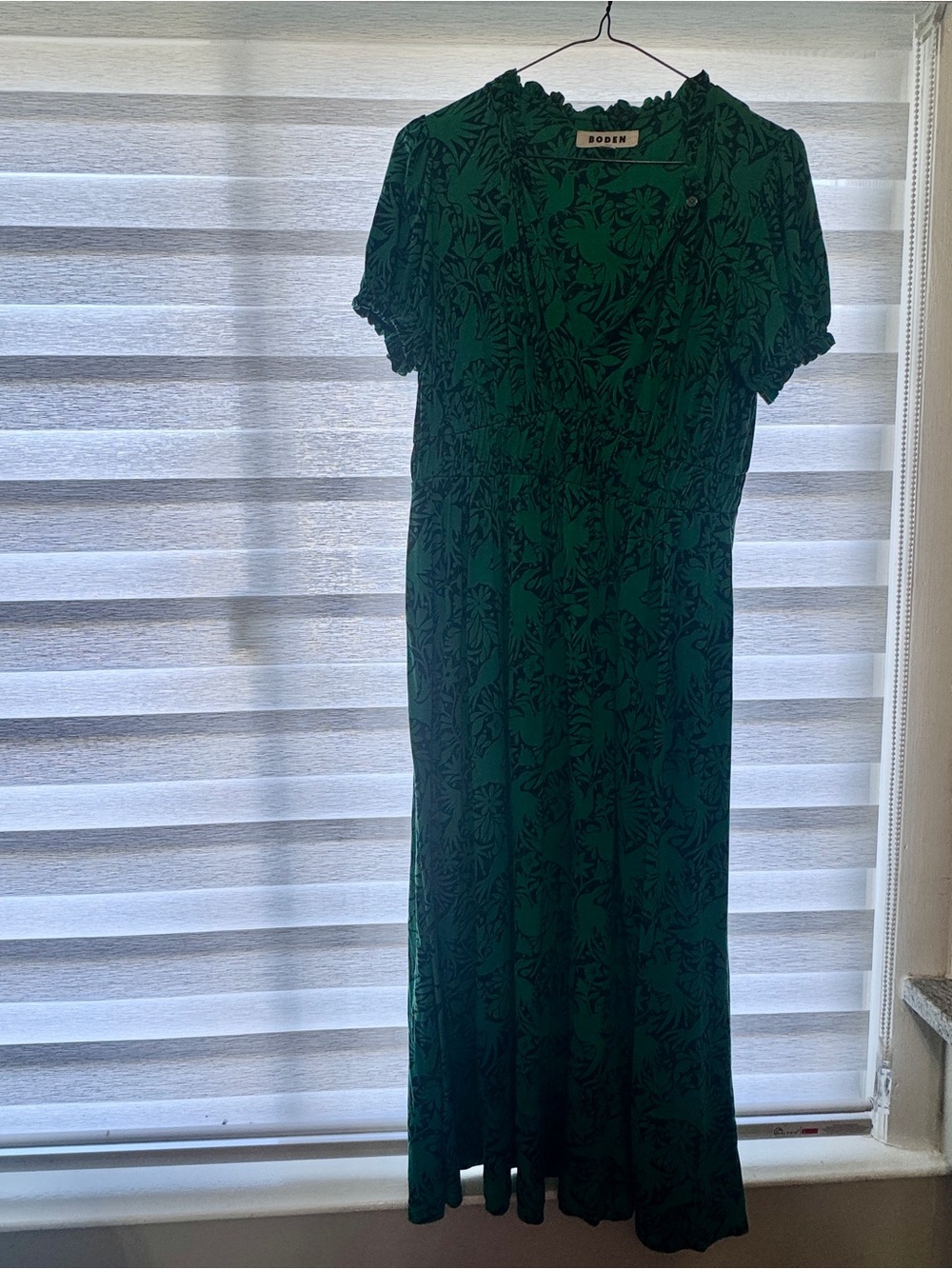 Boden Dark Green Floral Maxi Dress